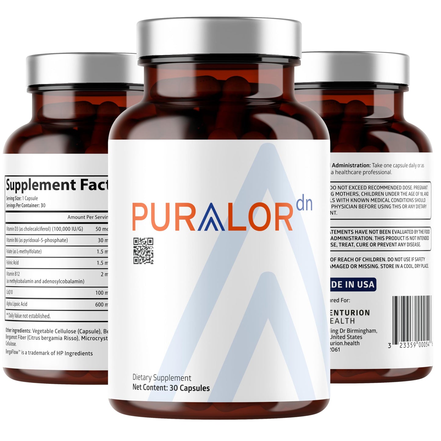 Centurion Health Puralor DN Nerve Support Supplement Capsule 30 Capsules