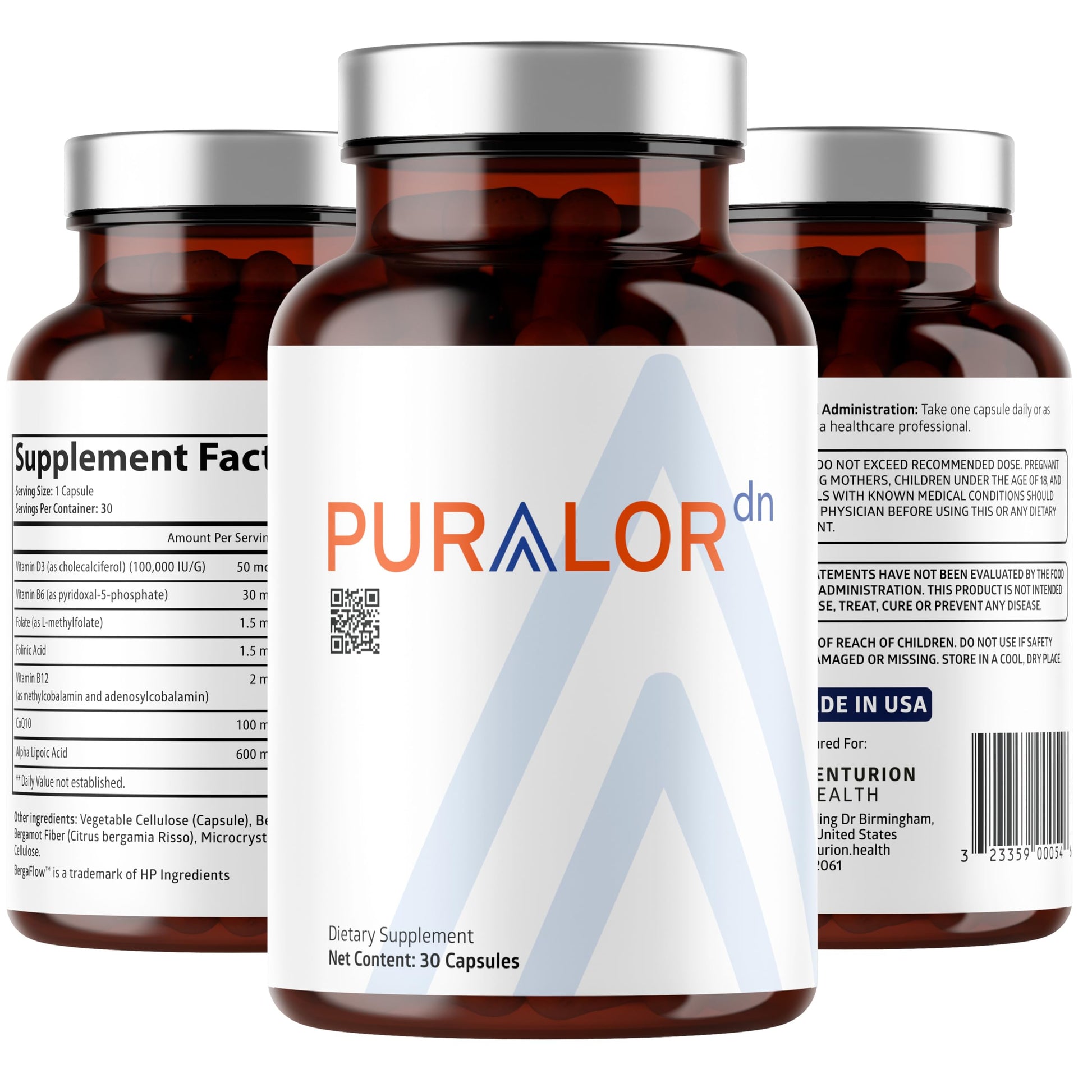 Centurion Health Puralor DN Nerve Support Supplement Capsule 30 Capsules