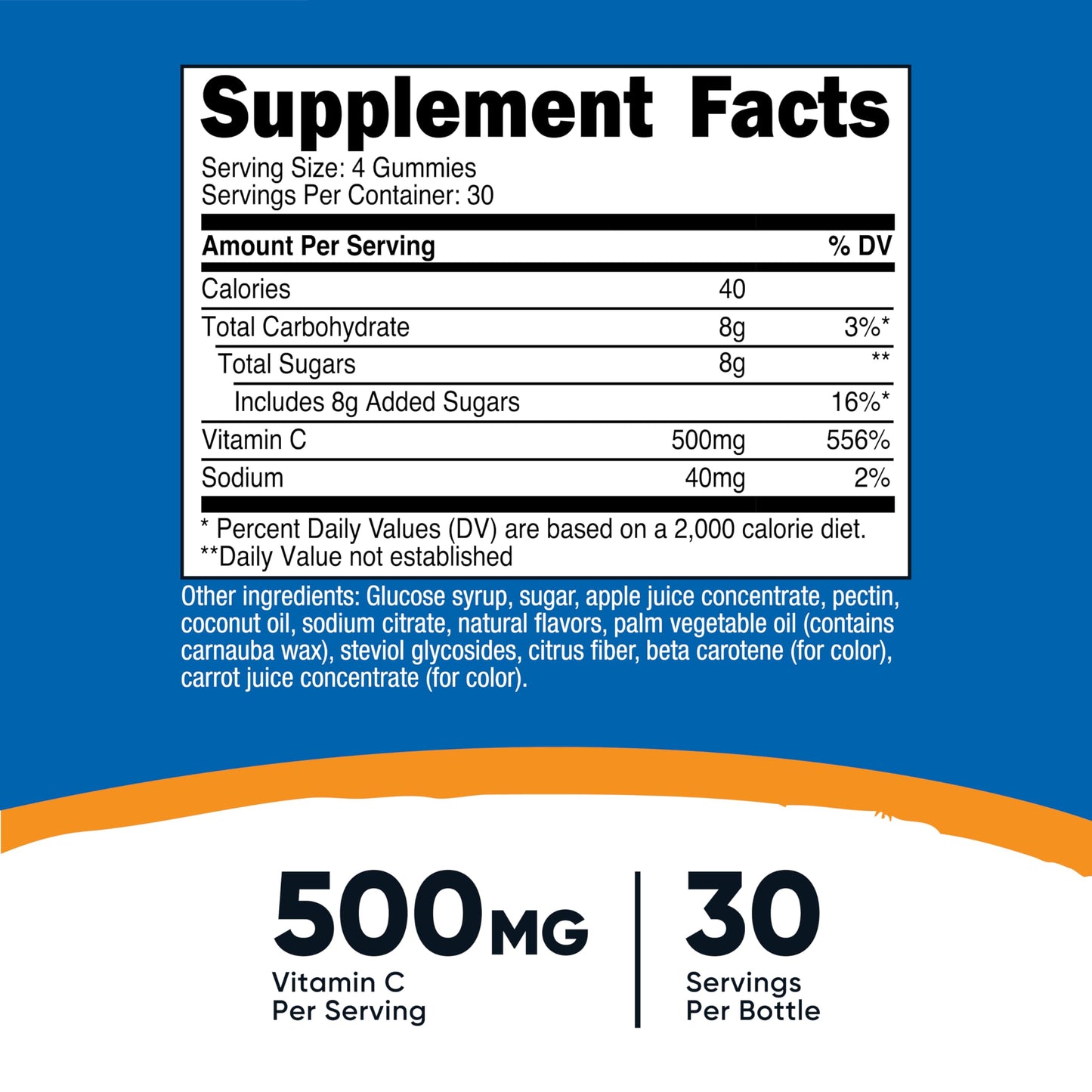 Nutricost Vitamin C (500mg) Gummies, 120 Gummies