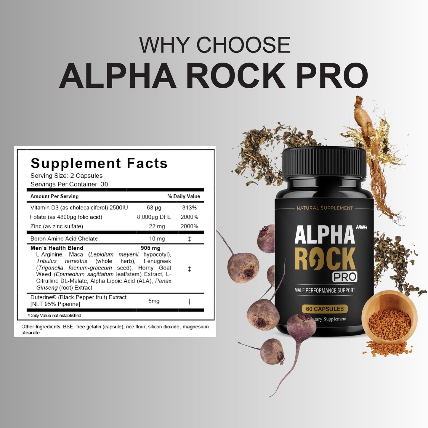 Havah Alpha Rock Pro AlphaRock Performance Pills 120 Capsules
