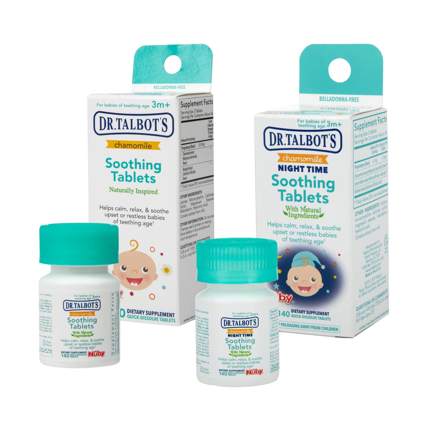 Dr. Talbot's Chamomile Soothing Tablets, Quick Dissolve & Night Time Chamomile Soothing Tablets, Quick Dissolve, 280 Tablets