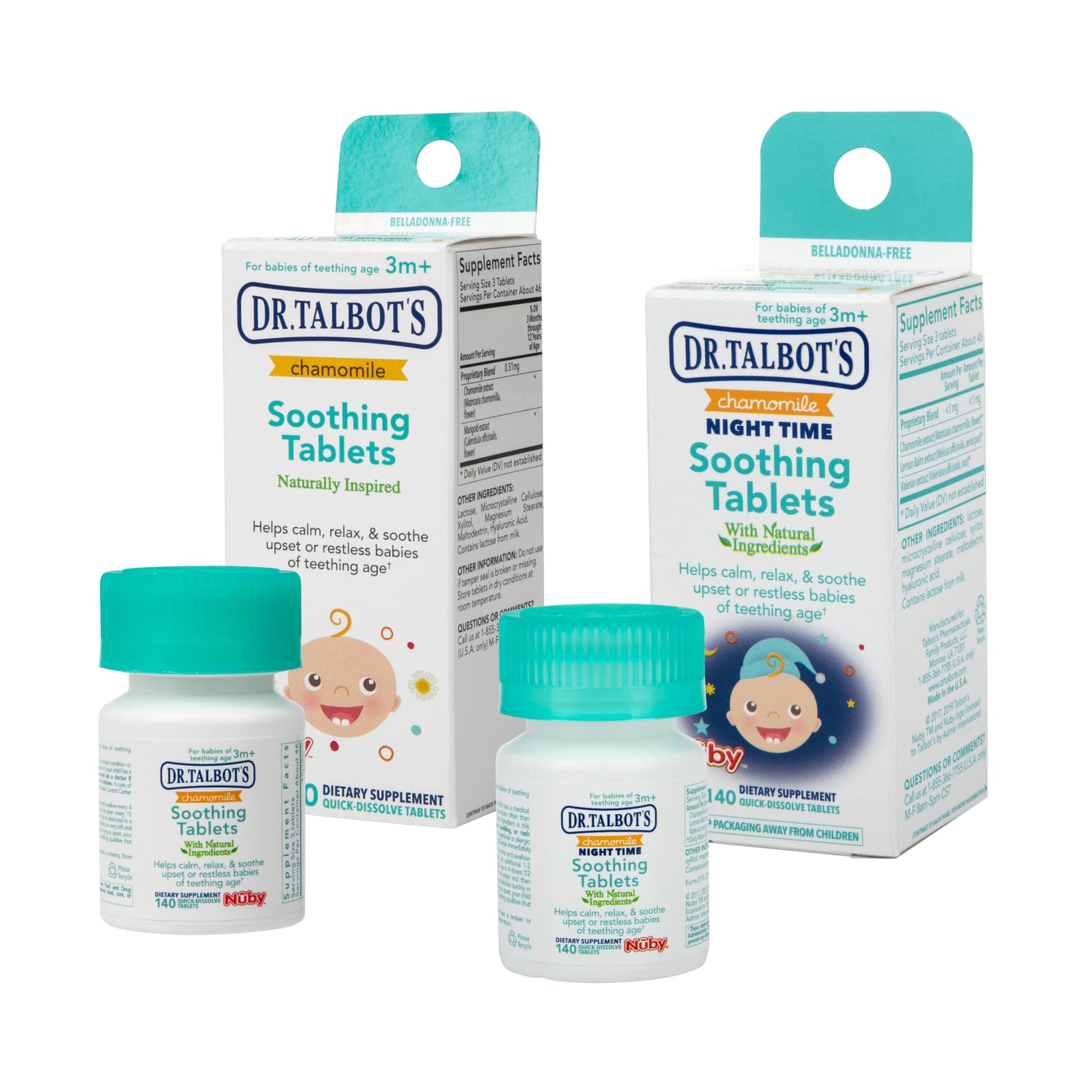 Dr. Talbot's Chamomile Soothing Tablets, Quick Dissolve & Night Time Chamomile Soothing Tablets, Quick Dissolve, 280 Tablets