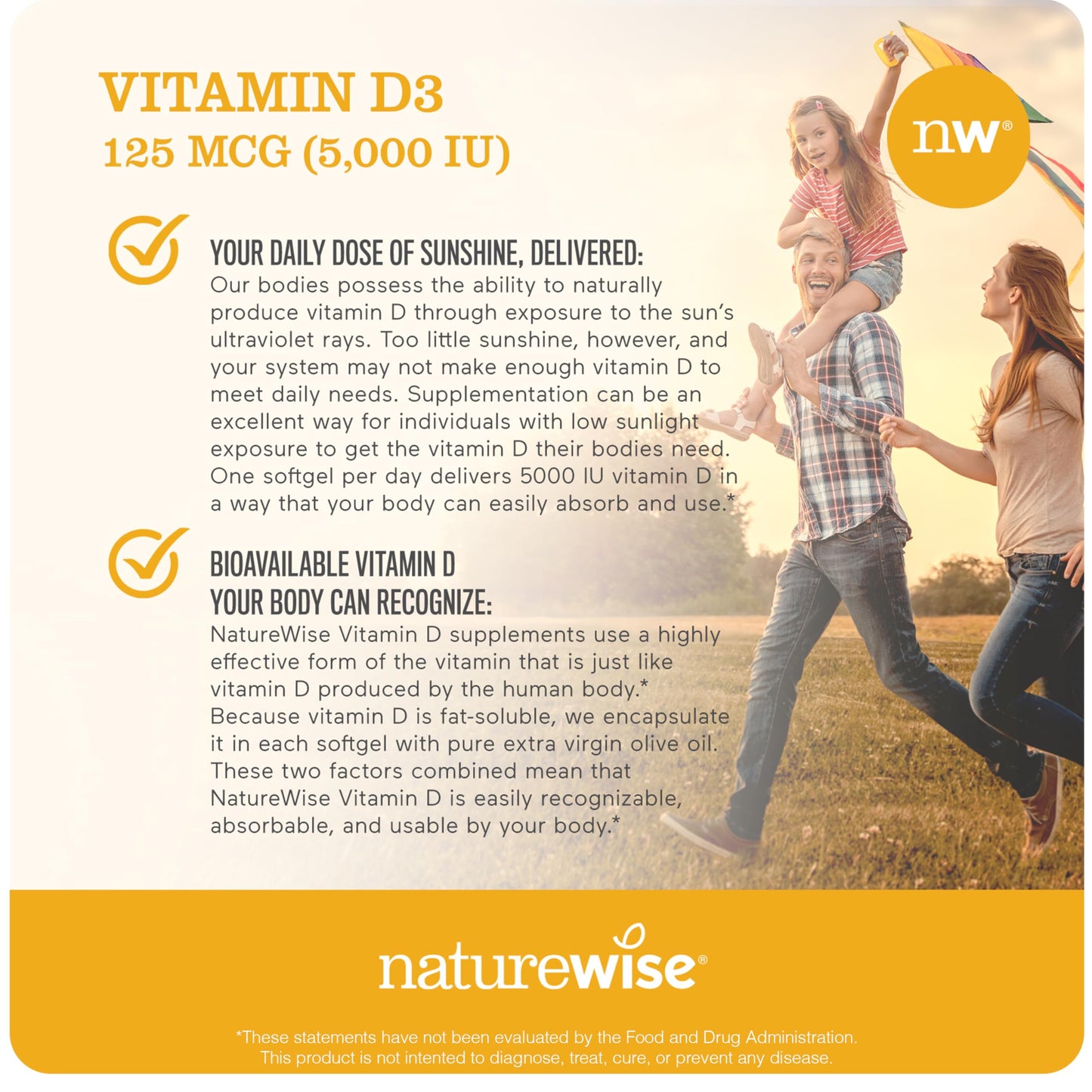 NatureWise Omega-3 High-Potency 1000mg with 600mg EPA, 400mg DHA, Vitamin E & Vitamin D3 5000IU (125 mcg) Softgels 60 Count