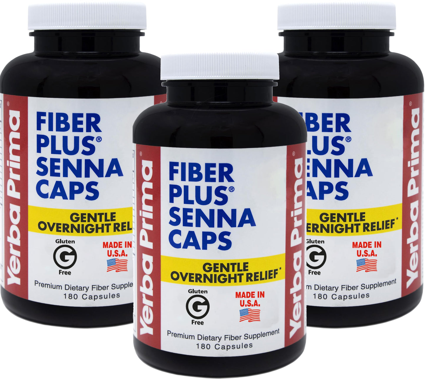 Yerba Prima Fiber Plus Senna Capsules, 540 Capsules