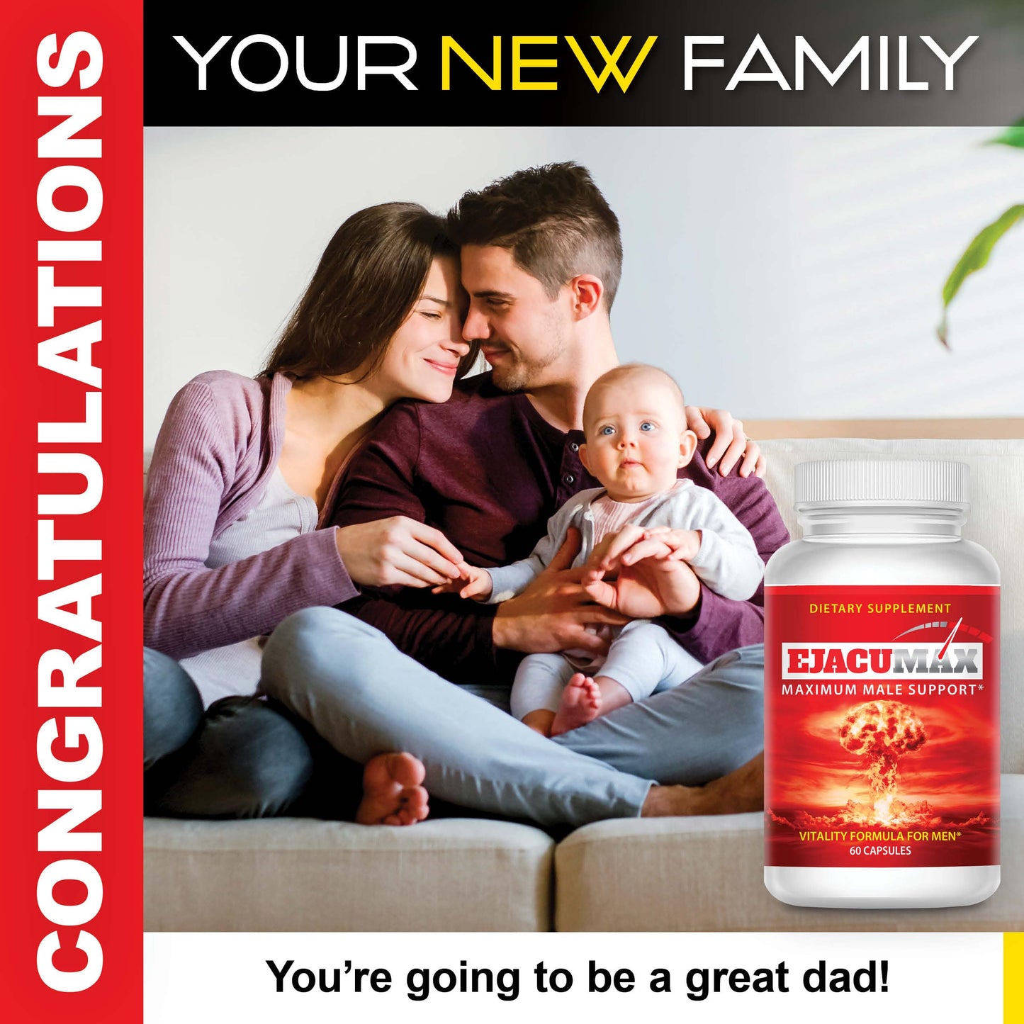 MaleMax Ejacumax Vitality Prenatal Vitamins for Men 60 Capsules