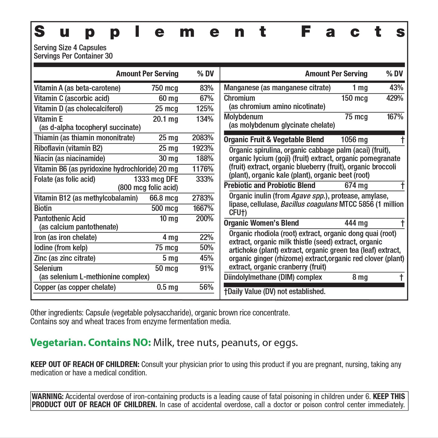 Rainbow Light Multivitamin for Women Capsules 120 Count