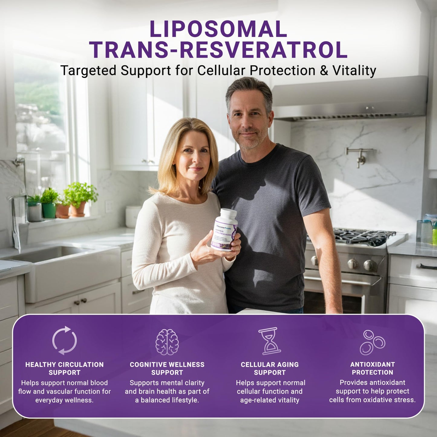GenuinePurity Liposomal Trans Resveratrol 500mg, 60 Capsules