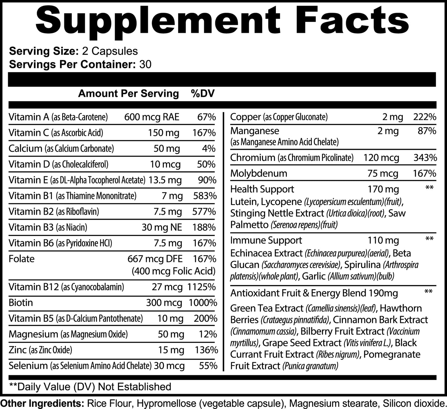 The Real Tonic Ultimate Multivitamin Complex with Vitamins, Minerals, and Antioxidants, 60 Capsules