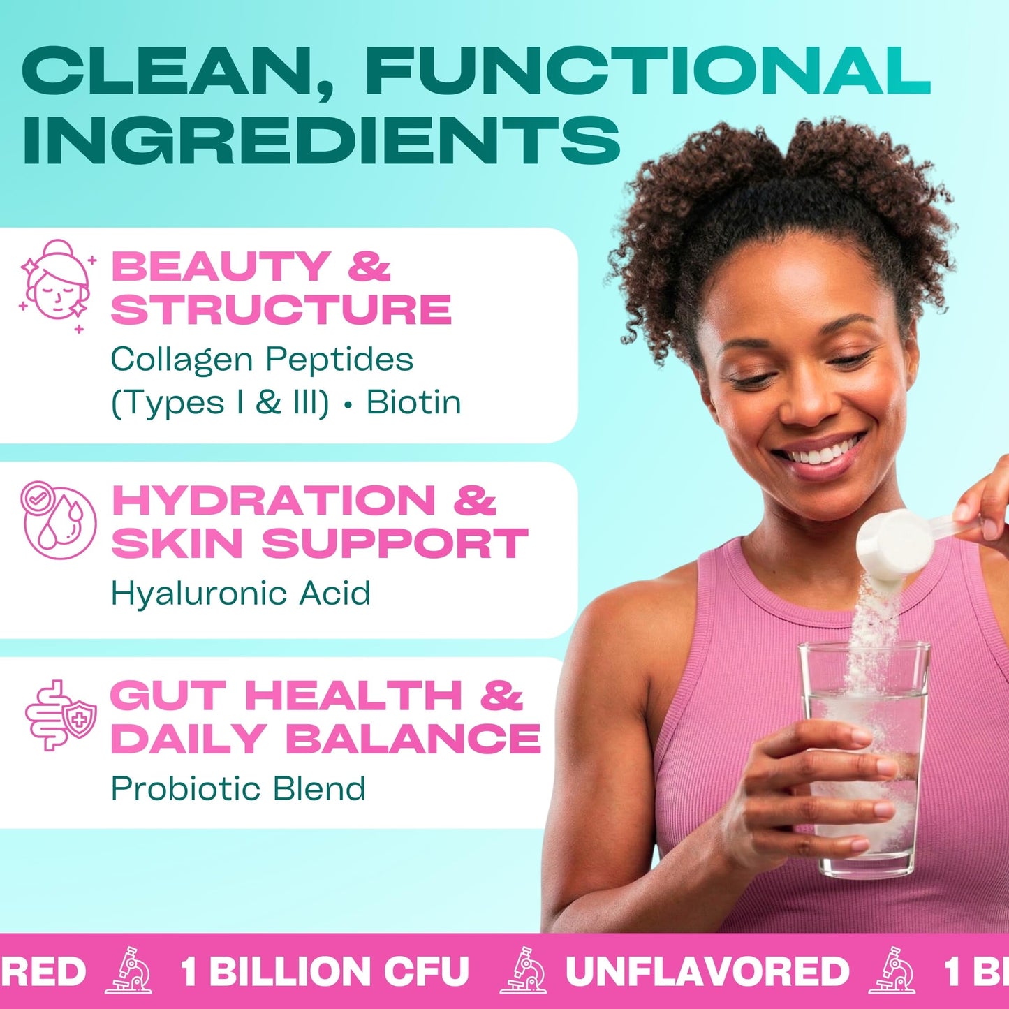 GOBIOTIX Collagen Peptides Powder with Probiotics, Biotin & Hyaluronic Acid - Hydrolyzed Collagen Supplement for Women - Hair Skin Nails, Joint & Digestive Health - Type I & III - 11.11 Ounce, 30 Servings