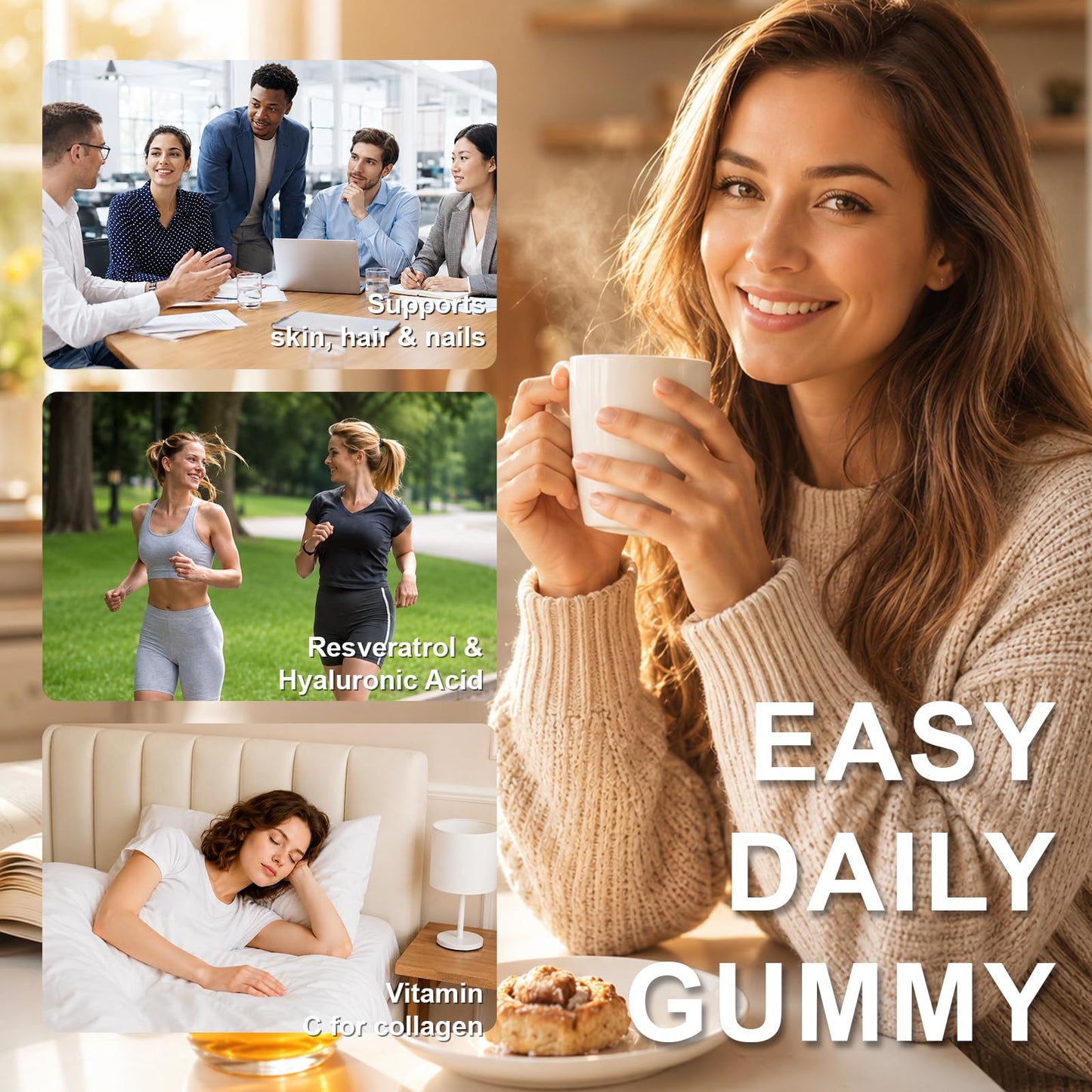 Zephrino Collagen Glow+ Gummies with NAD+ & Collagen Peptides, 90 Count