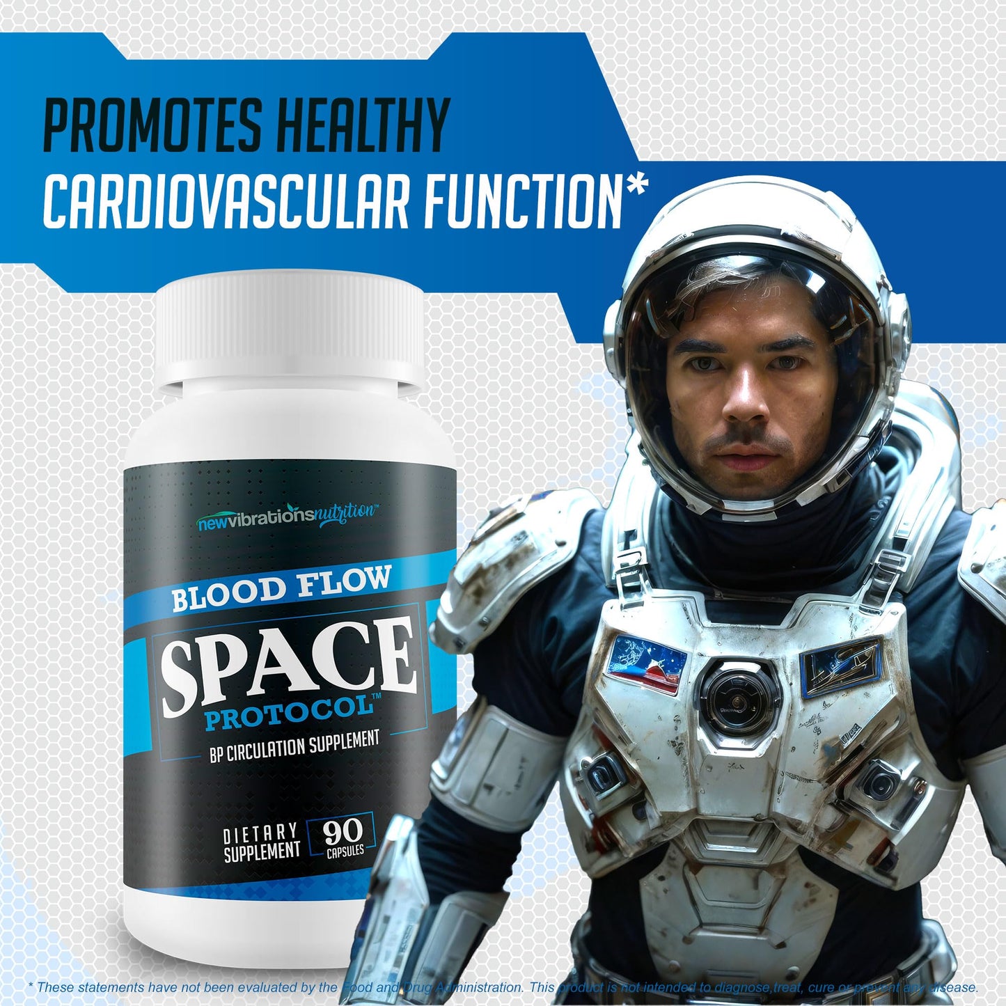 New Vibrations Nutrition Space Protocol Blood Flow Booster Capsules, 90 Count