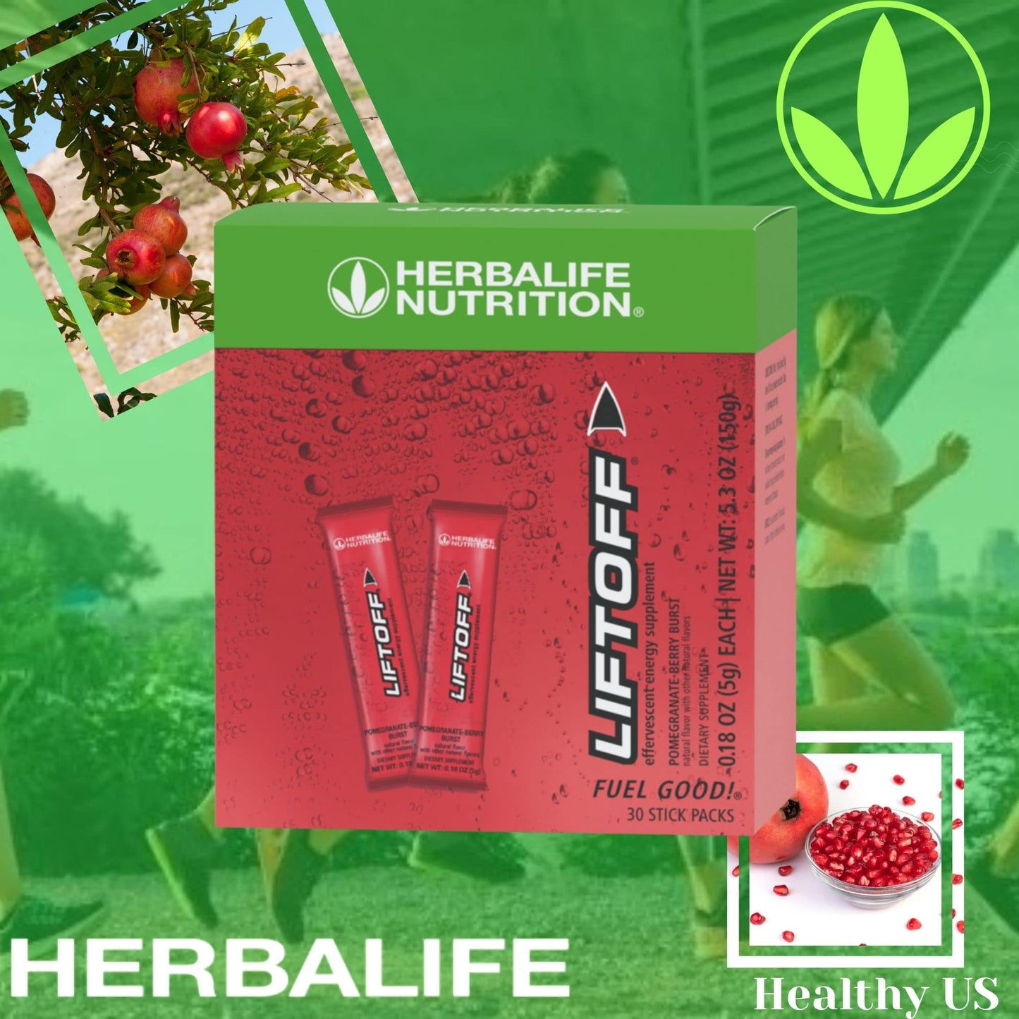 Herbalife Liftoff Pomegranate-Berry Burst Powder 5.3 Ounce