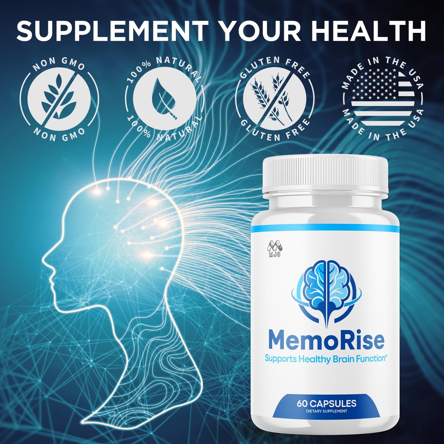 MJO Memo Rise Capsules, 300 Capsules