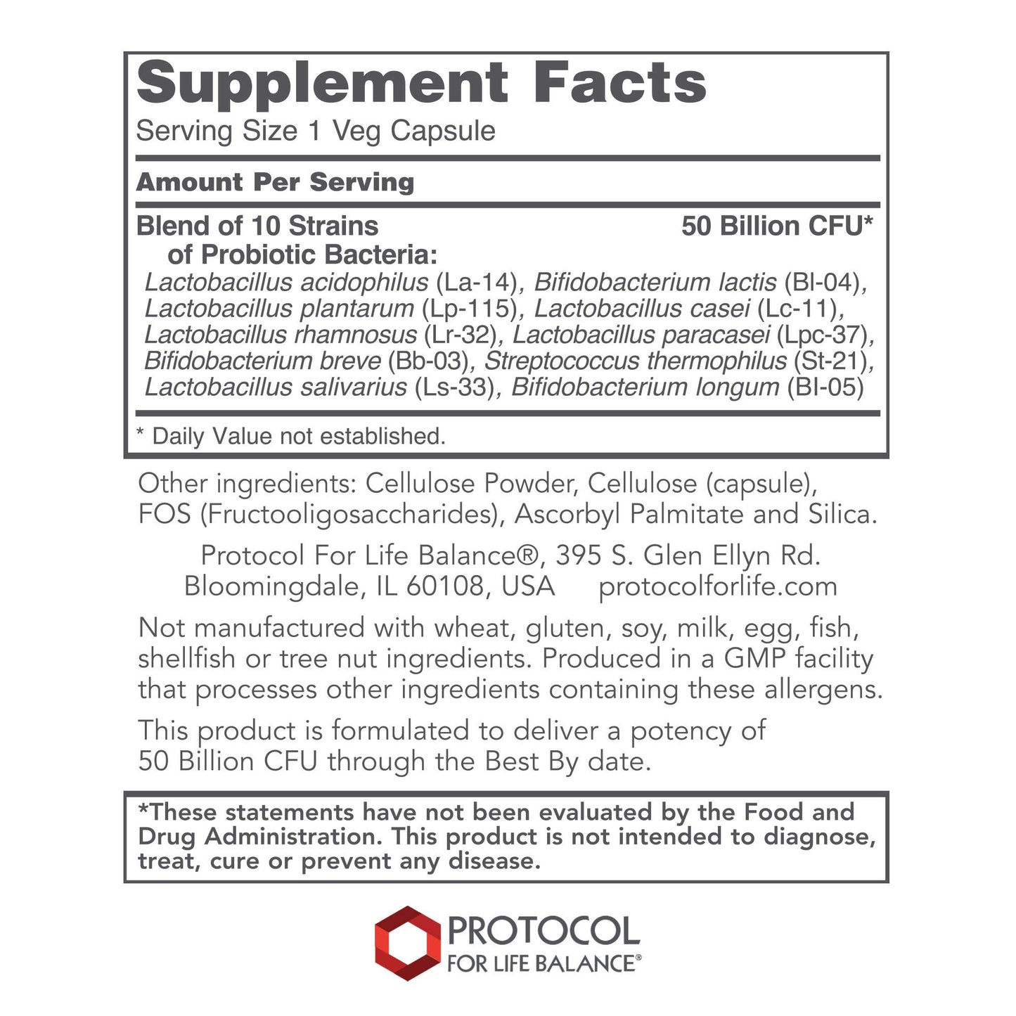 Protocol for Life Balance ProtoDophilus Capsules, 50 Count