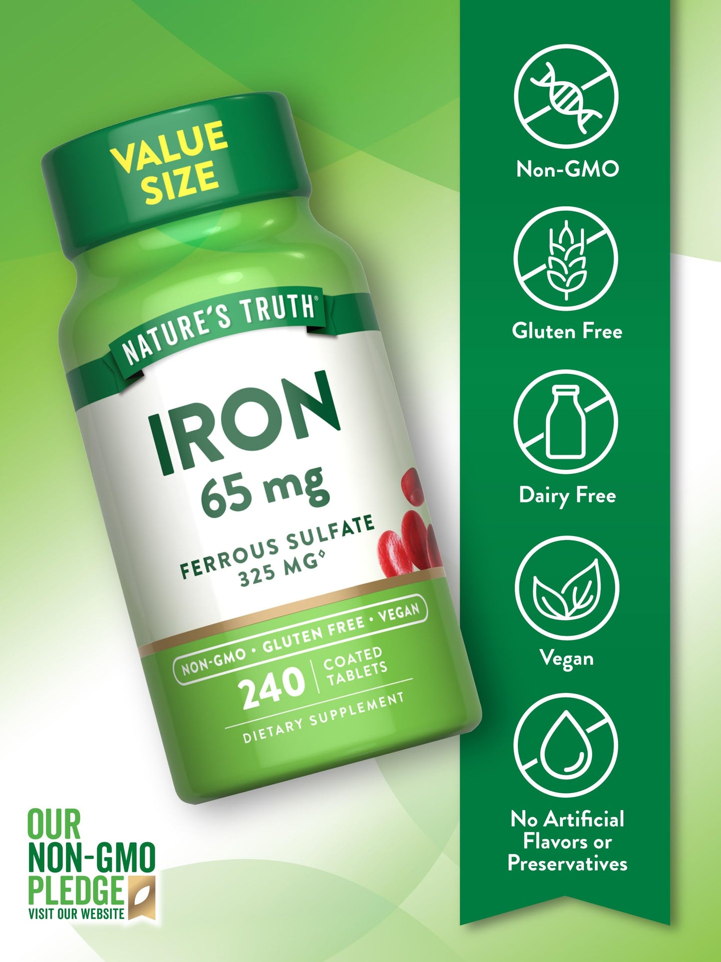 Nature's Truth Iron Tablets 240 Count