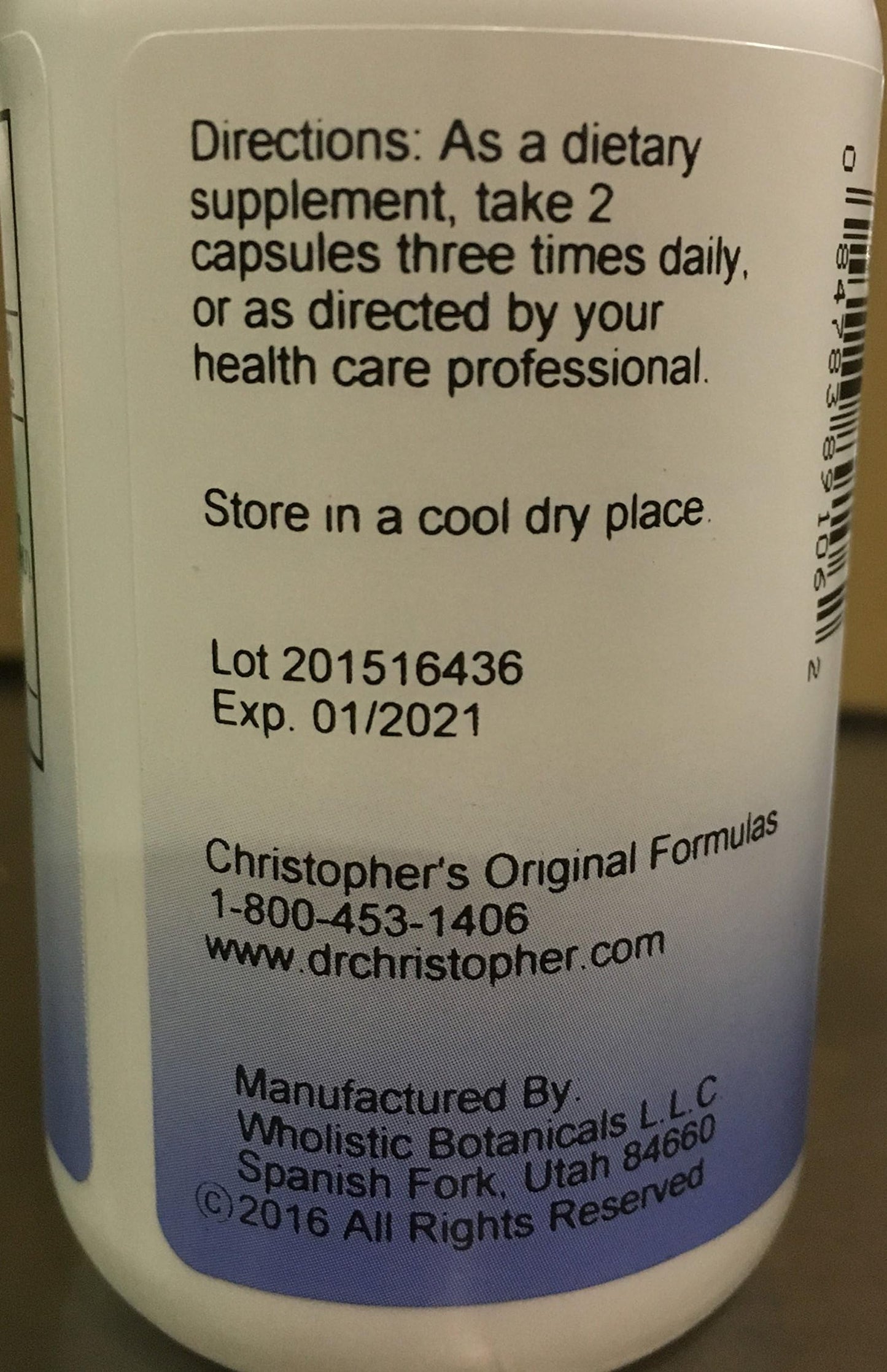 Christopher's Original Formulas Bilberry Eye Capsules, 100 Capsules
