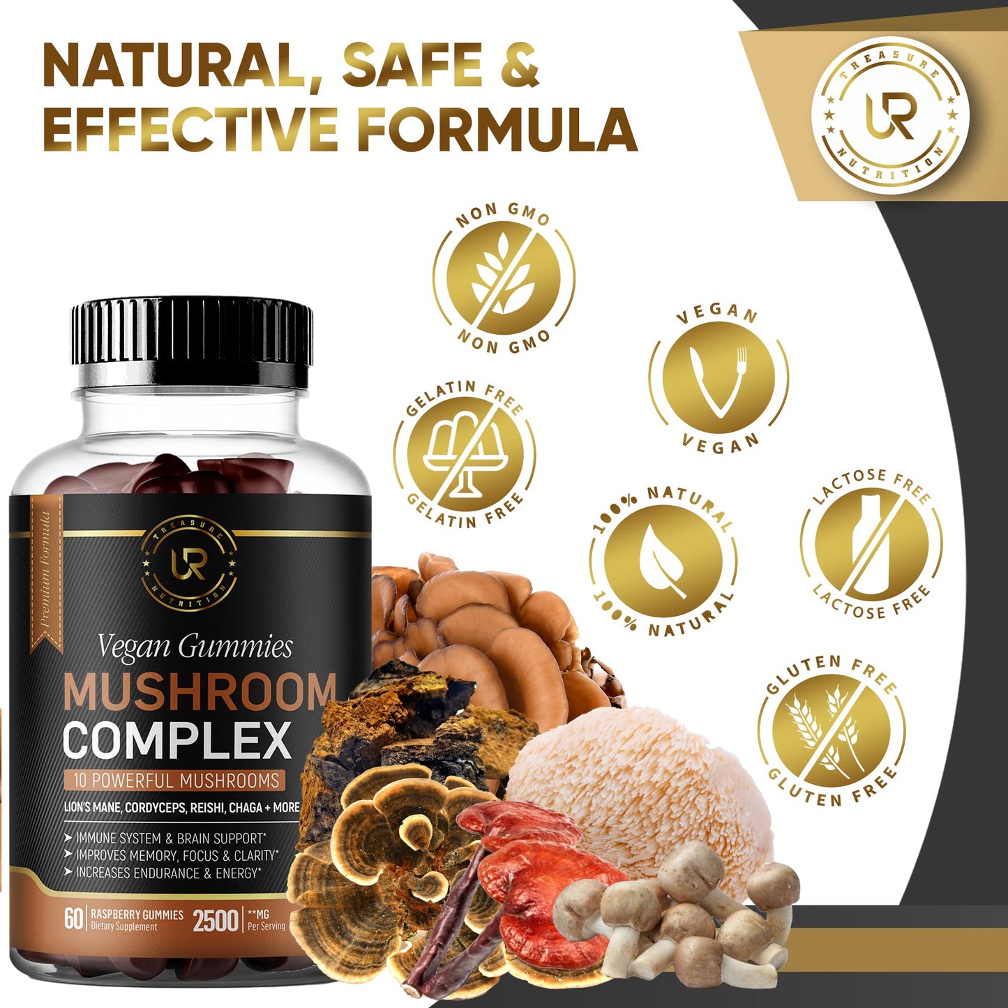 UR Treasure Nutrition Mushroom Gummies 120 Count