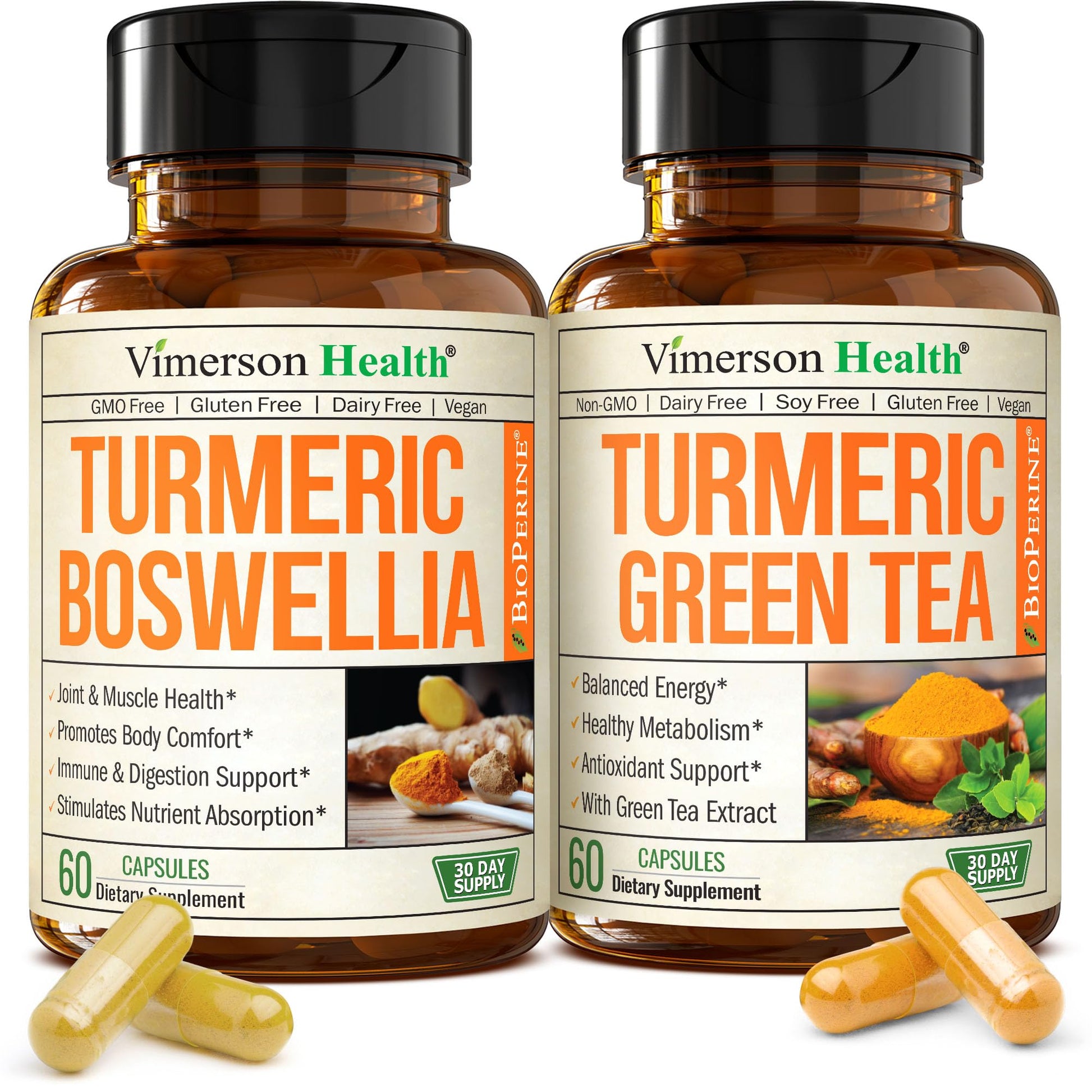 Vimerson Health Boswellia Turmeric Curcumin Supplement Capsule 120 Count