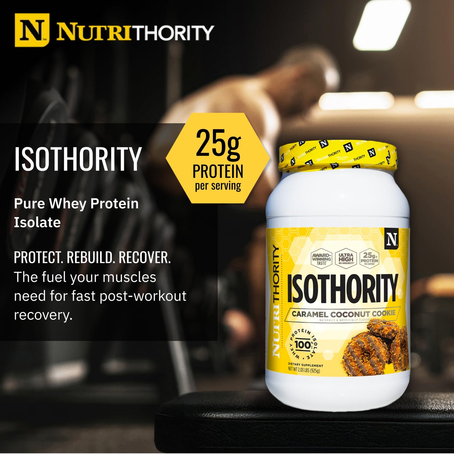 Nutrithority Isothority Isolated Whey Protein Powder 32 Servings