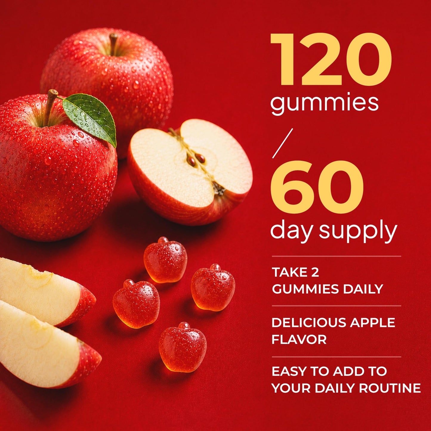 Nature's Key Apple Cider Vinegar Gummies - 1000mg ACV, 120 Gummies