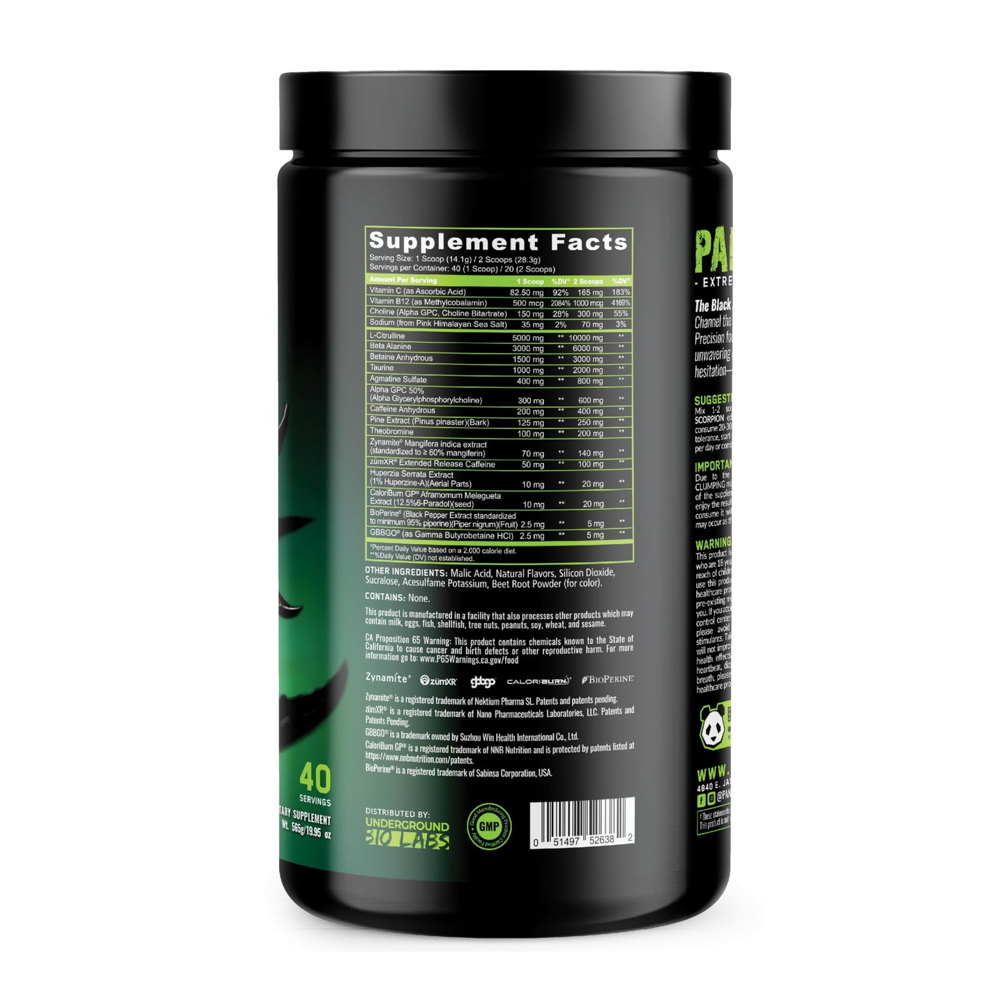 Underground Bio Labs Pandamic Extreme Pre Workout Powder 19