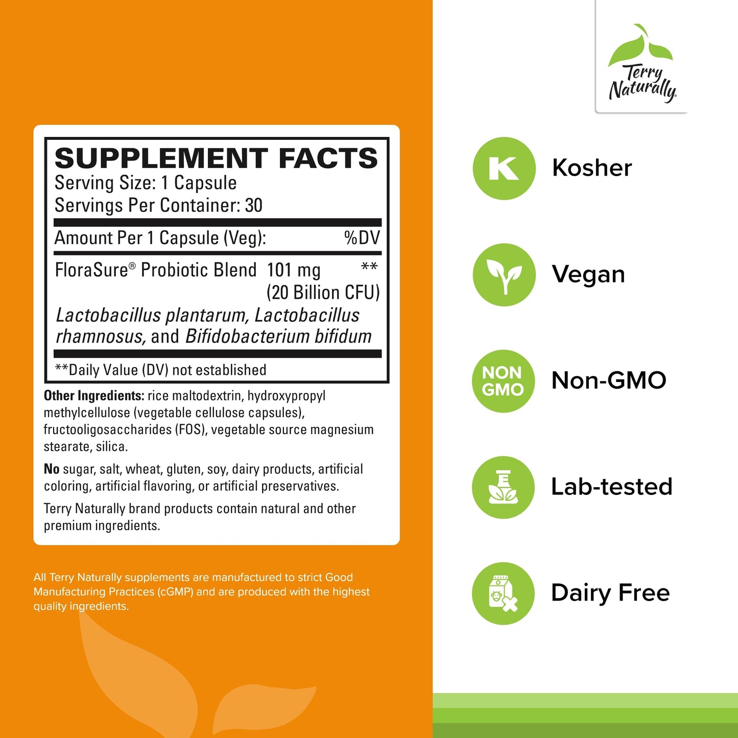 Terry Naturally FloraSure Probiotic Capsule 30 Count