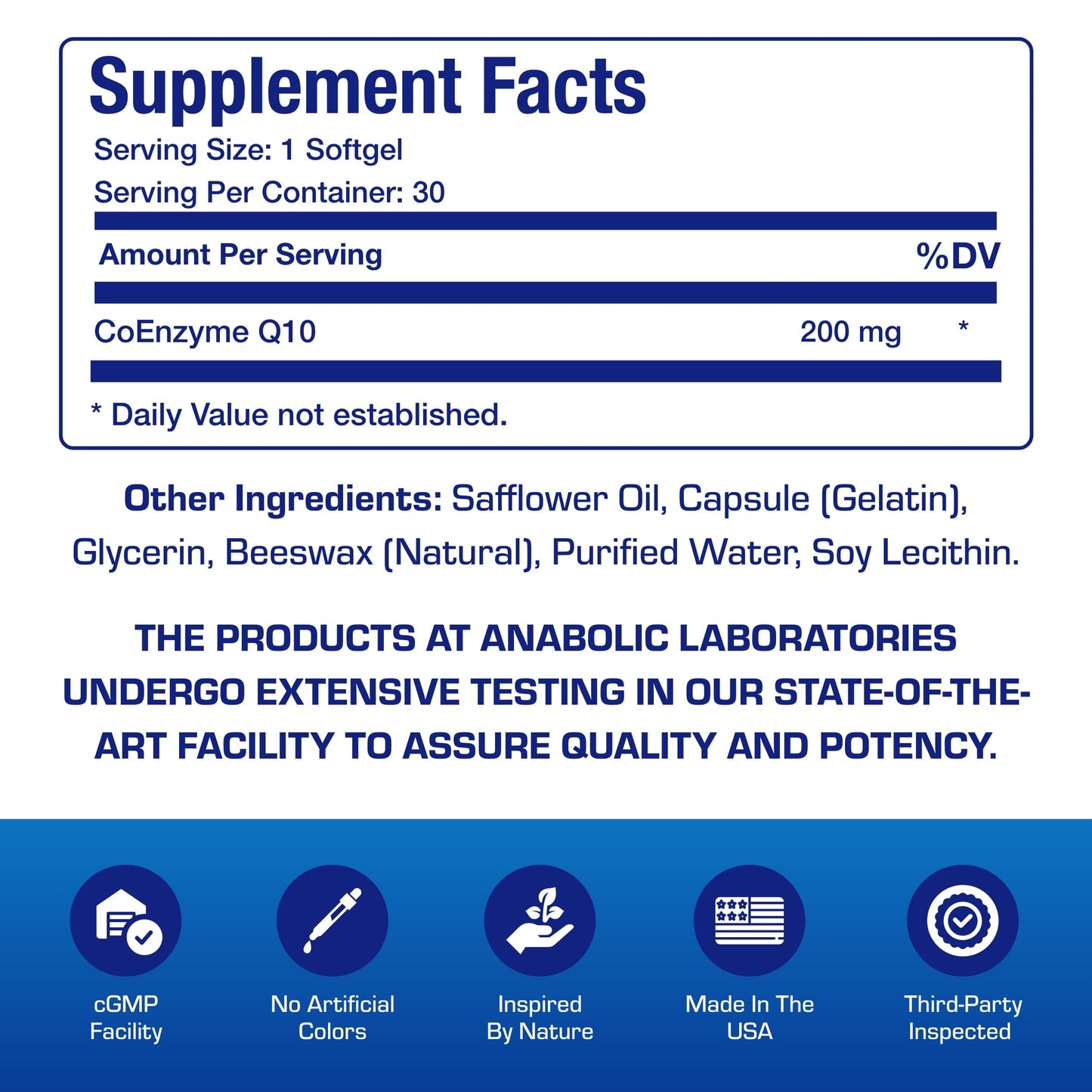 Anabolic Laboratories CoQ10 200mg Softgels, 30 Servings