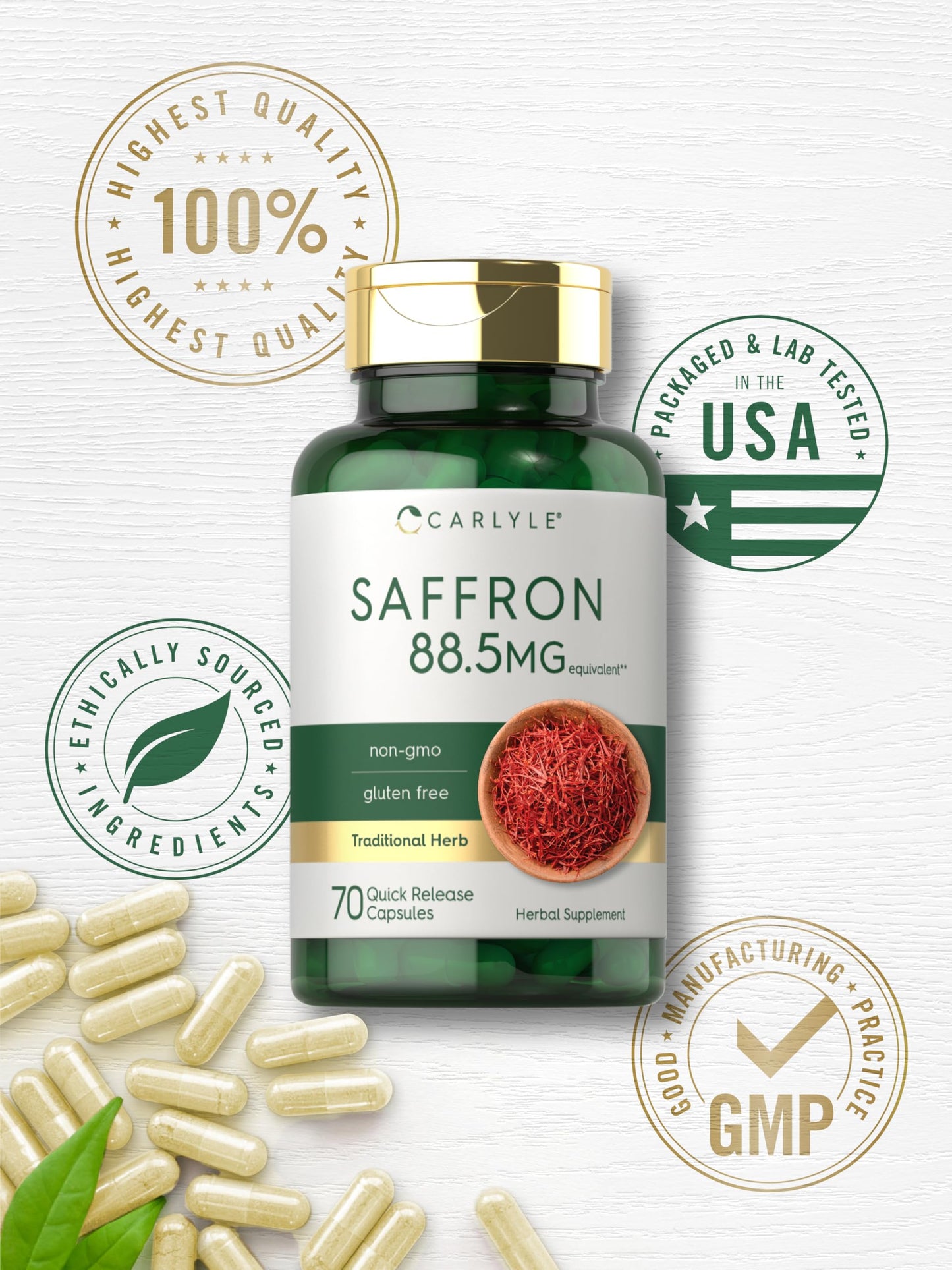 Carlyle Saffron Extract Supplement Capsule 70 Count
