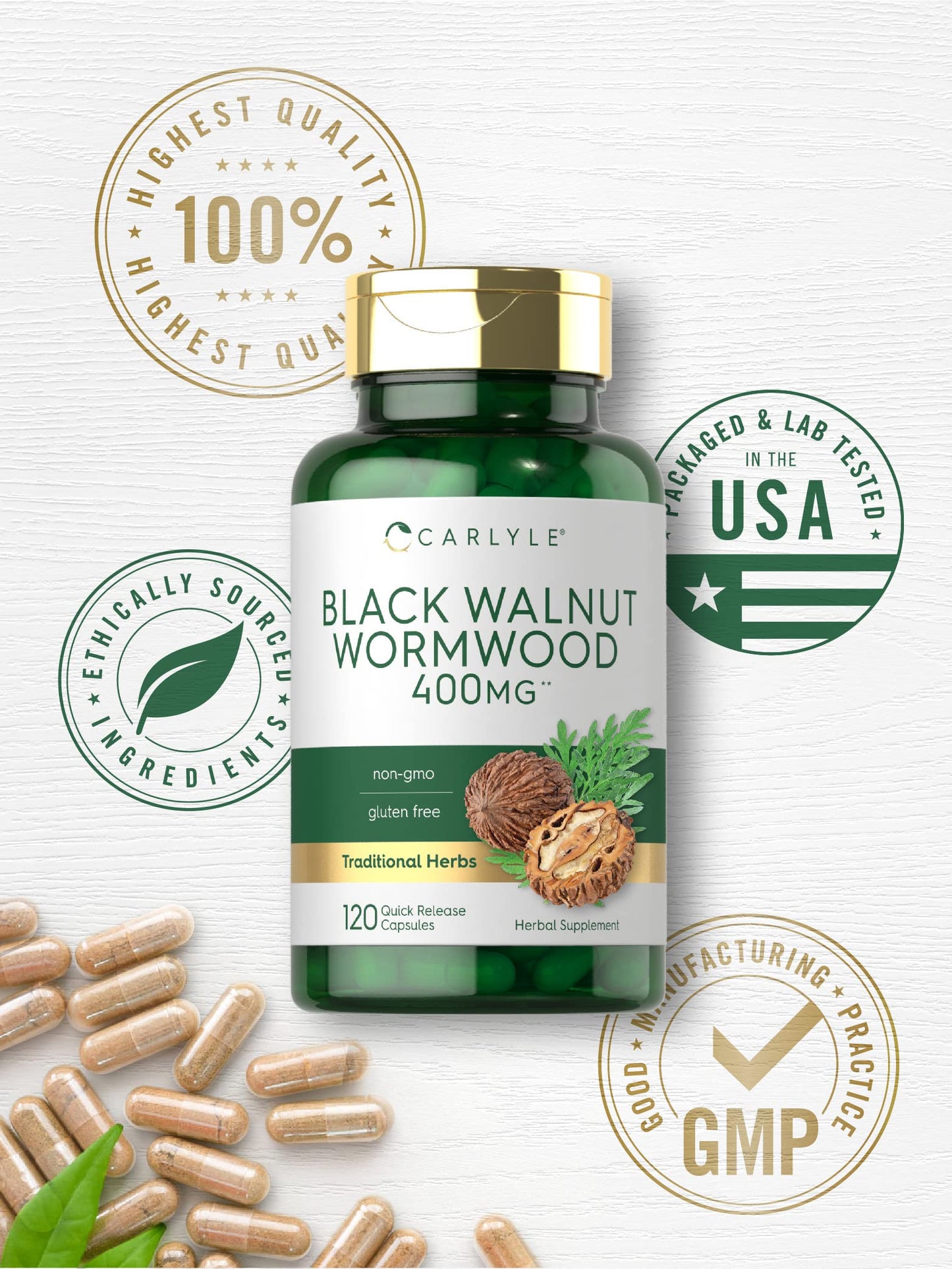 Carlyle Wormwood Black Walnut Herbal Complex Capsules 120