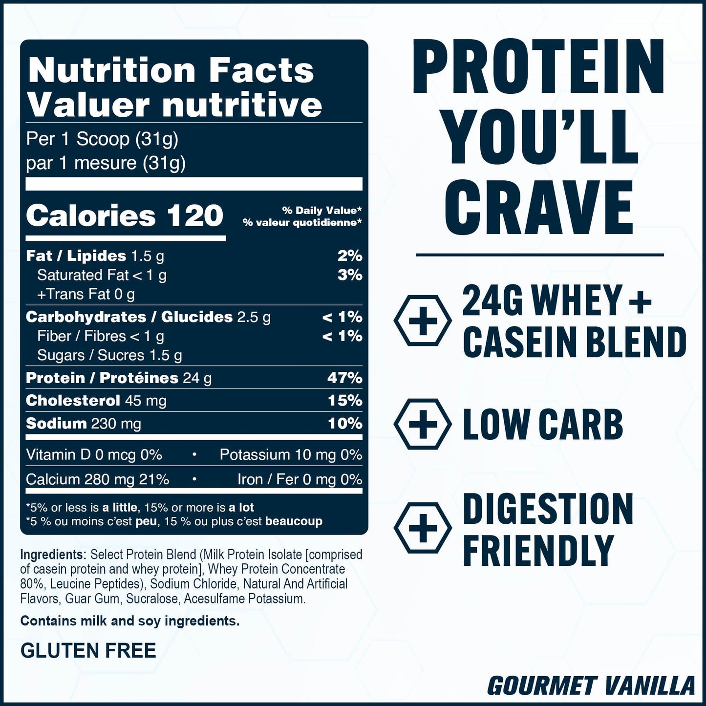 PEScience Select Protein Powder, Whey and Casein Blend, Gourmet Vanilla - 5 Servings
