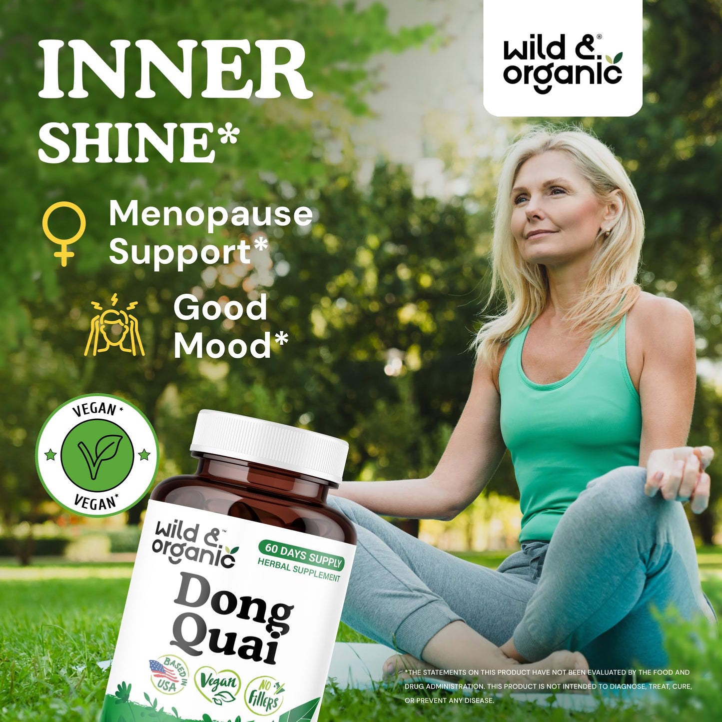 Wild & Organic Dong Quai Capsules 1000 mg, 120 Count