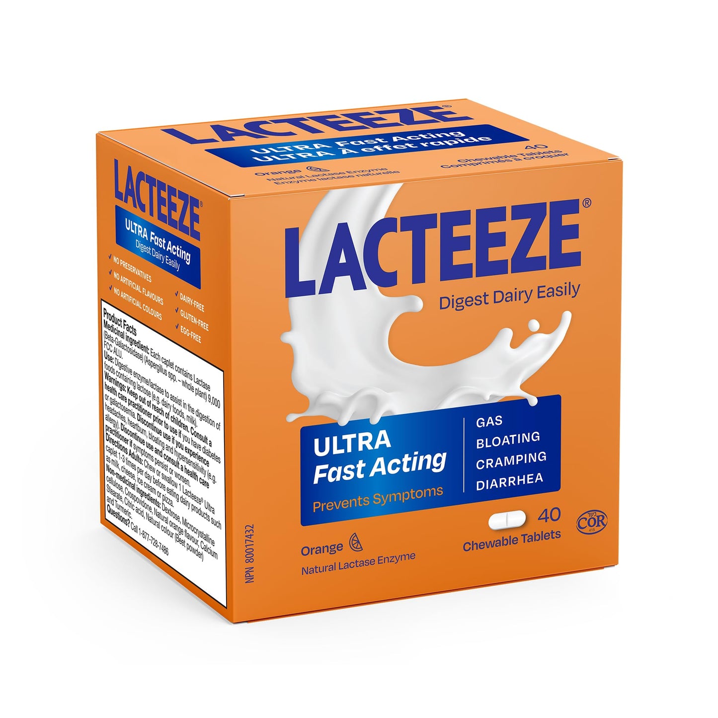 Lacteeze Ultra Digestive Enzyme Caplets 40 Count