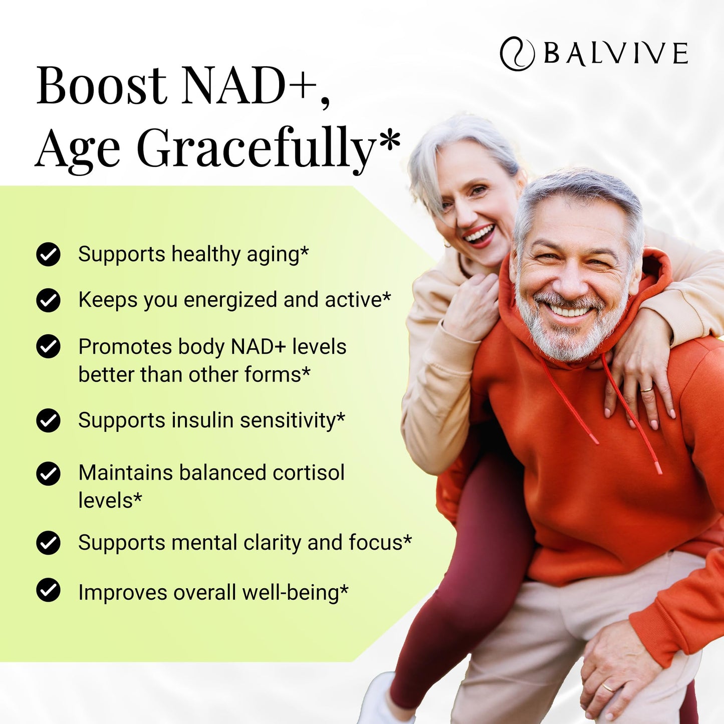 BALVIVE NAD+ Longevity Booster Supplement Capsule, 30 Count