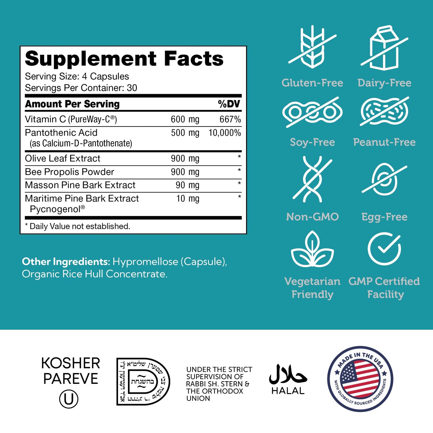 Zahler Immune Defense Immune System Support 120 Capsules