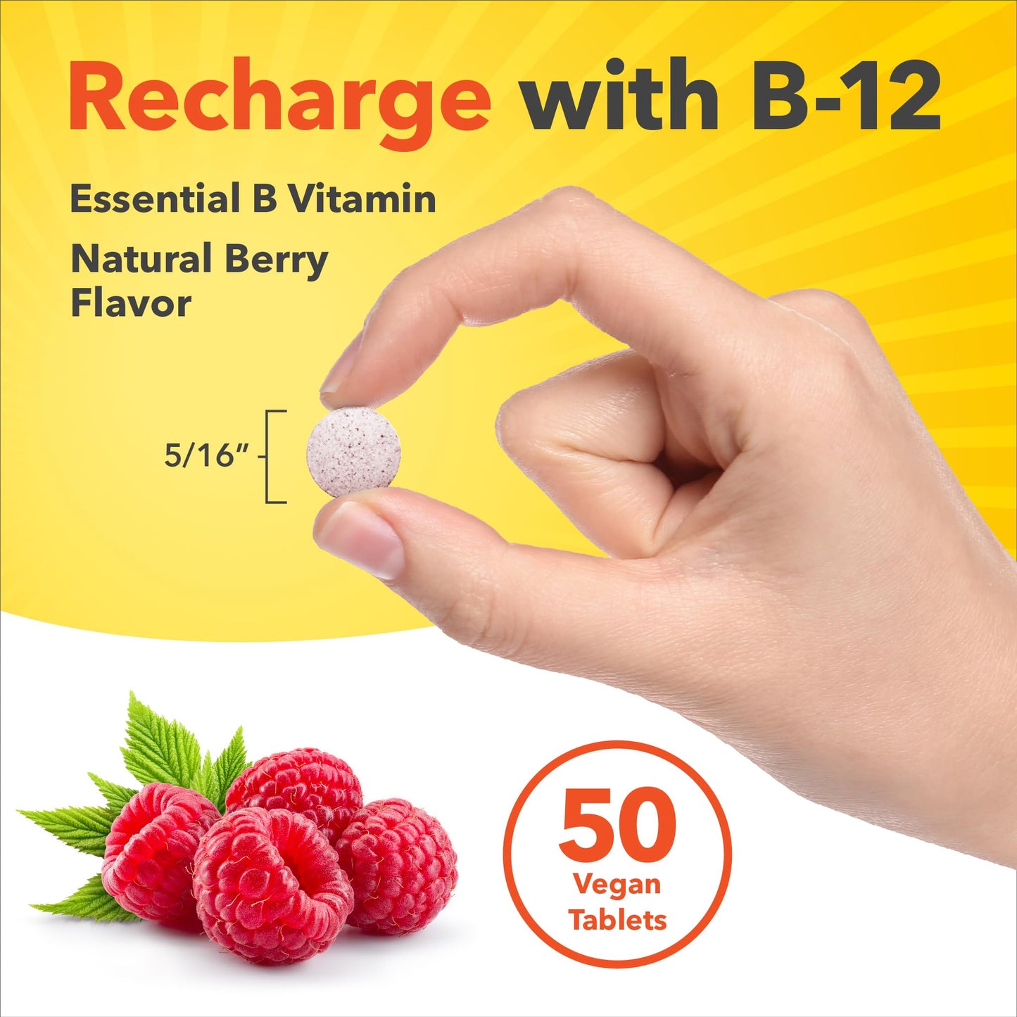 Sundance Vitamin B12 5000 mcg Fast Dissolve Tablets 50 Count