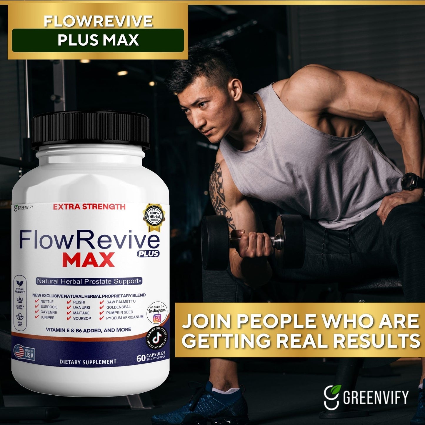 GREENVIFY FlowRevive Max Prostate Support Capsule, 60 Count