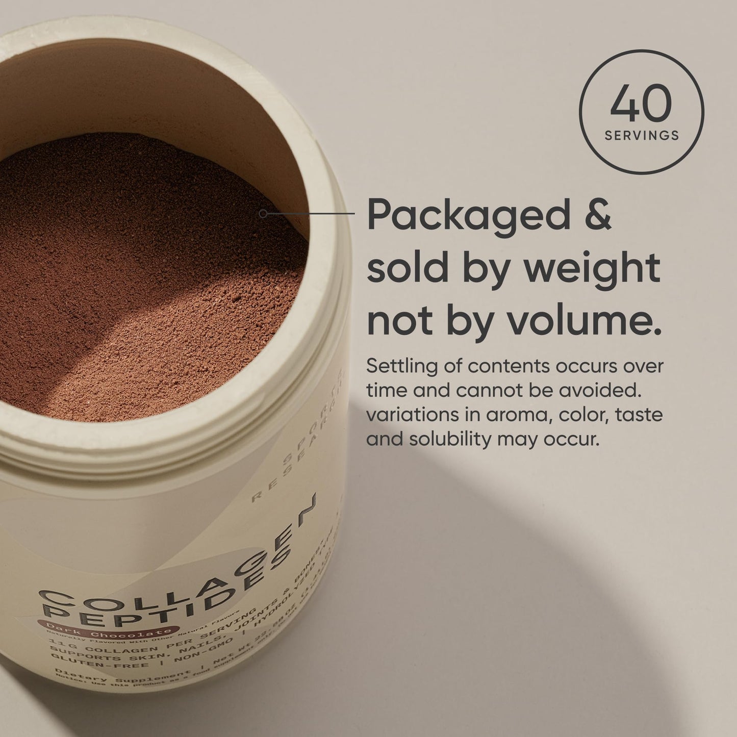 Sports Research Collagen Peptides Protein Powder, Dark Chocolate 22.58 oz
