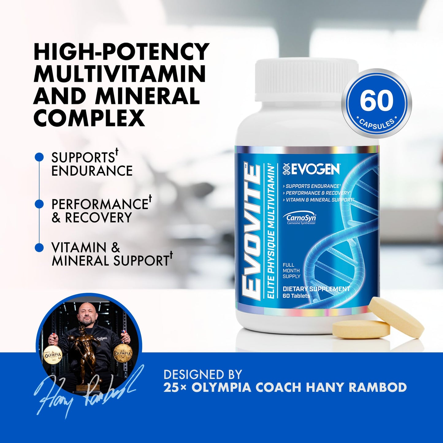 Evogen Evovite Elite Physique Multivitamin for Women & Men Tablet 60 Count