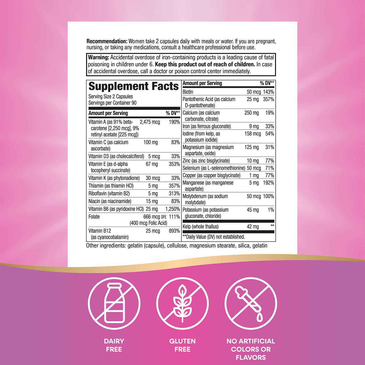 Nature's Way Prenatal Multivitamin with Folate for Healthy Brain and Spinal Development, Buffered Vitamin C, B-Vitamins, 180 Capsules