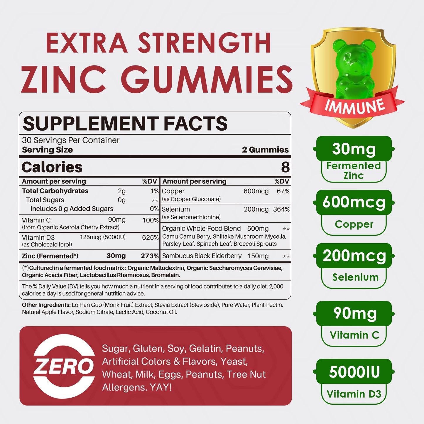LILICARE Sugar Free Zinc Gummies & Women's Multivitamin Gummies, 180 Count