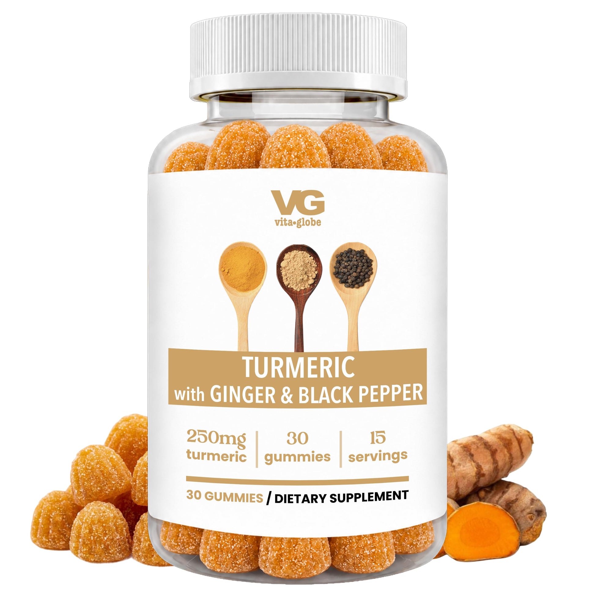 VITA GLOBE Turmeric Supplement Gummies 30 Count