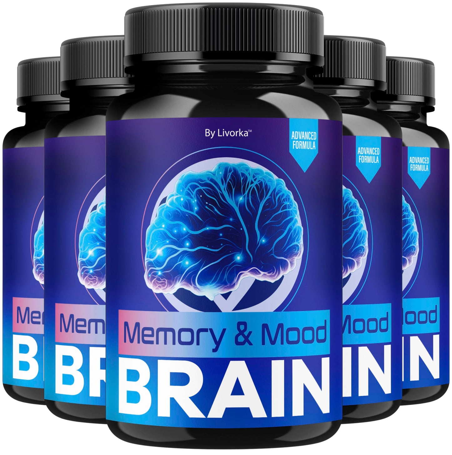 LIVORKA Memory Mood and Brain Capsules, 300 Capsules