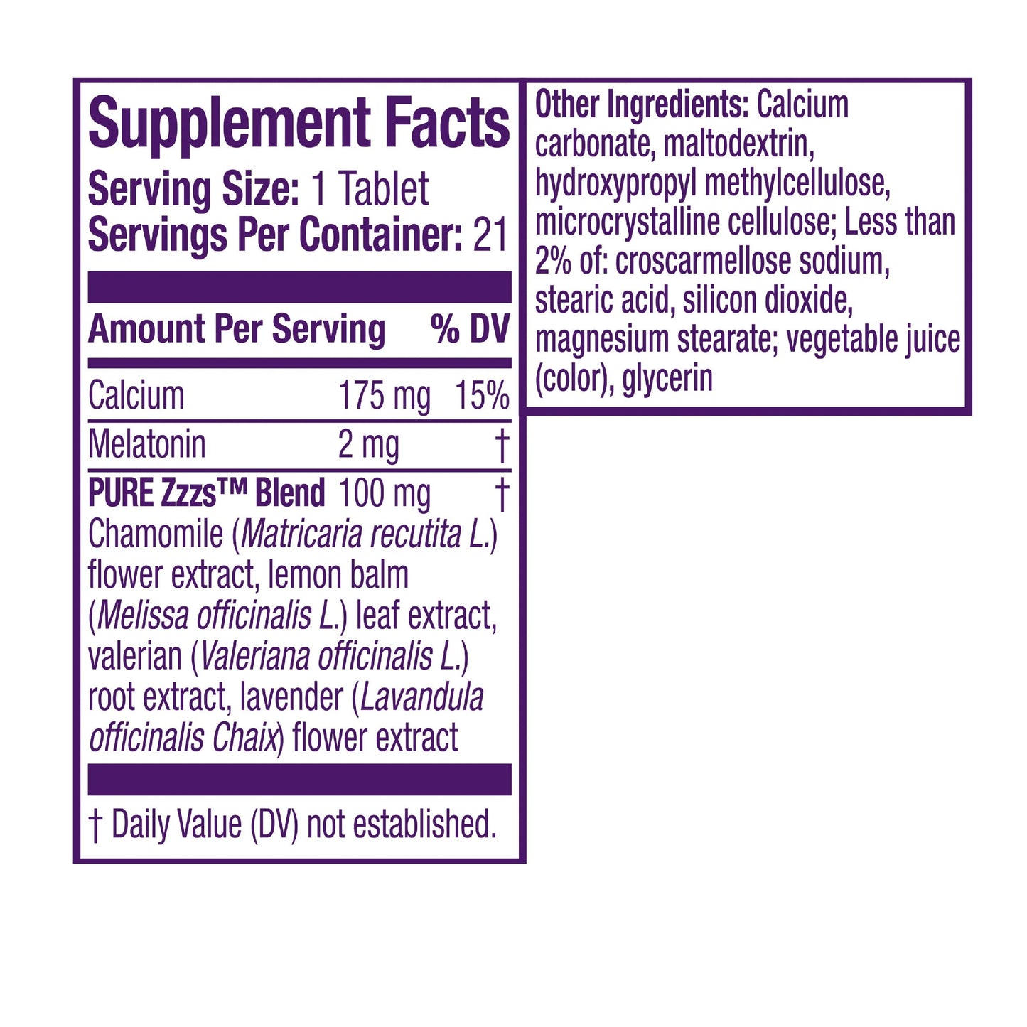 PURE Zzzs All Night ER Melatonin 14 Tablets