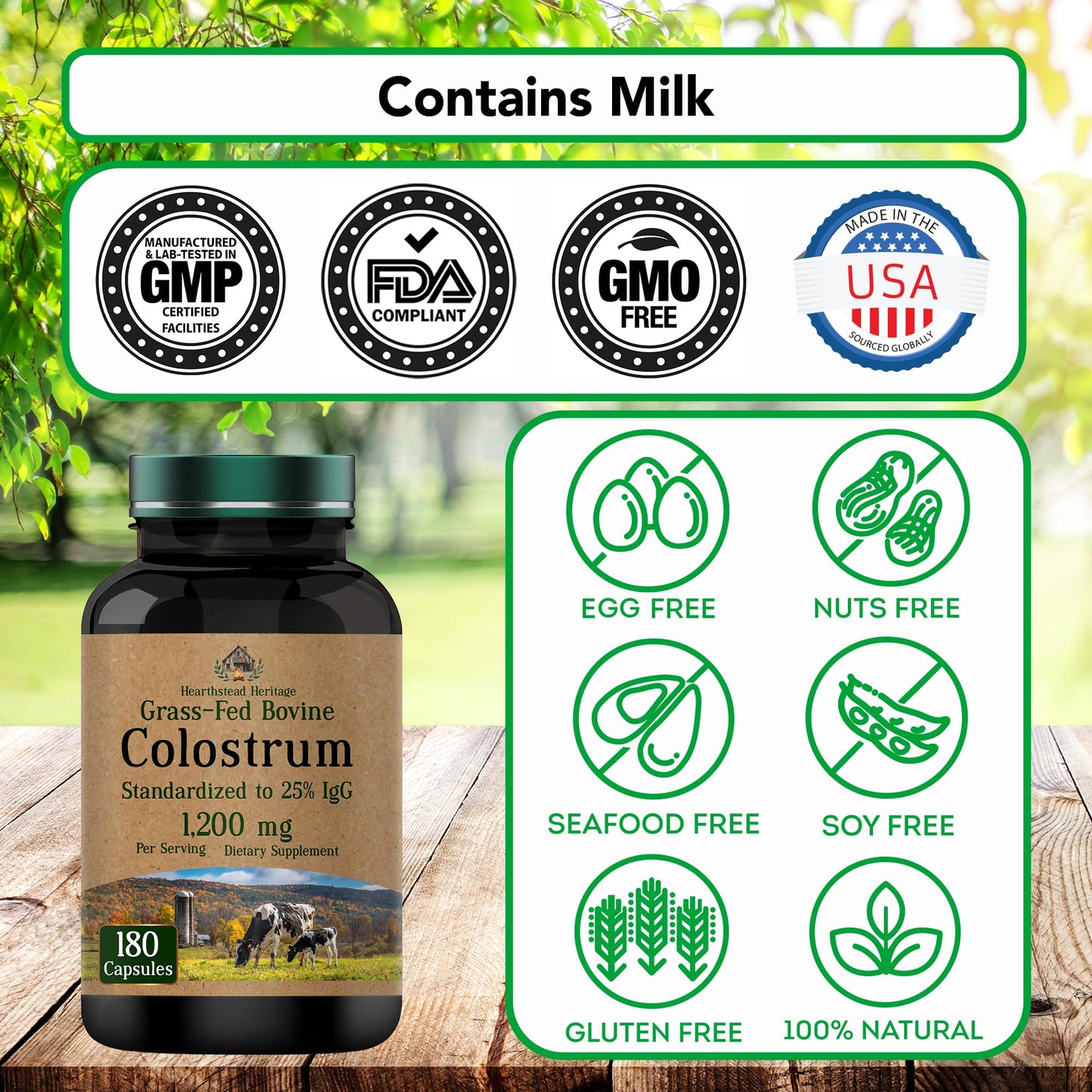 tnvitamins Colostrum Supplement 1,200 mg Per Serving Capsule, 180 Capsules