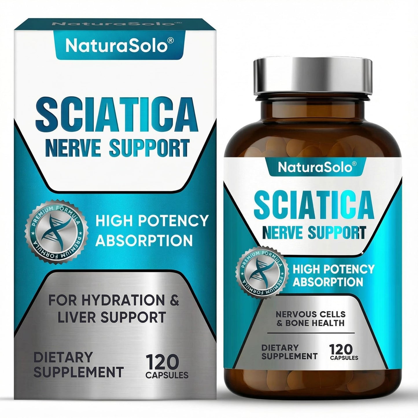 NaturaSolo Sciatic Nerve & Neuropathy Support - Nerve Savior for Neuropathy and Sciatica & Peripheral Neuropathy, 120 Capsules