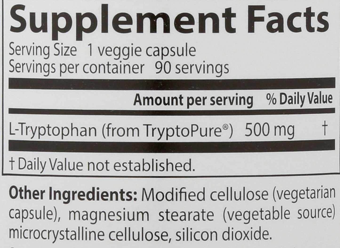 Doctor's Best L-Tryptophan 500 mg Capsule, 90 Capsules