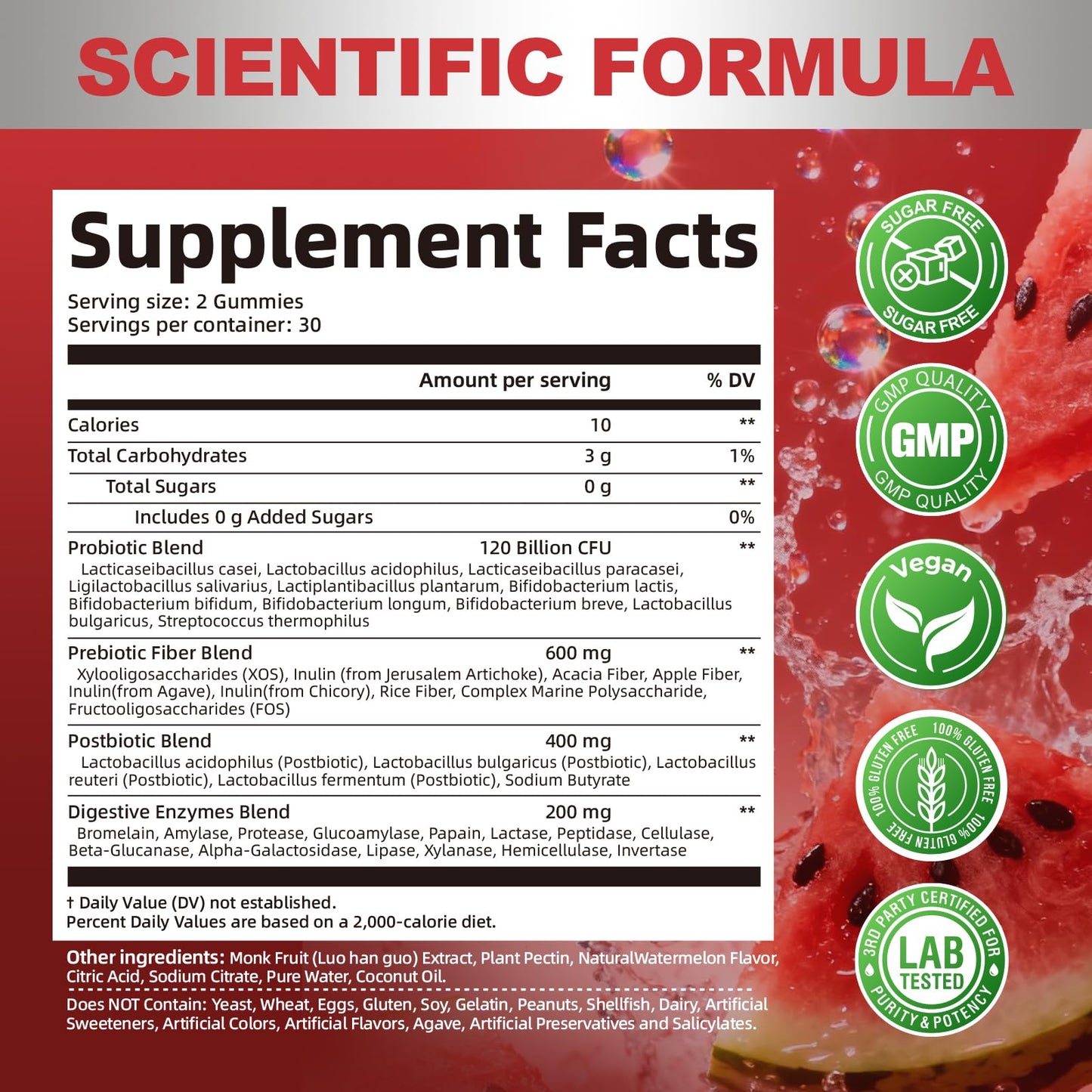 Migcopat Pre Post Probiotics Gummies, 60 Gummies
