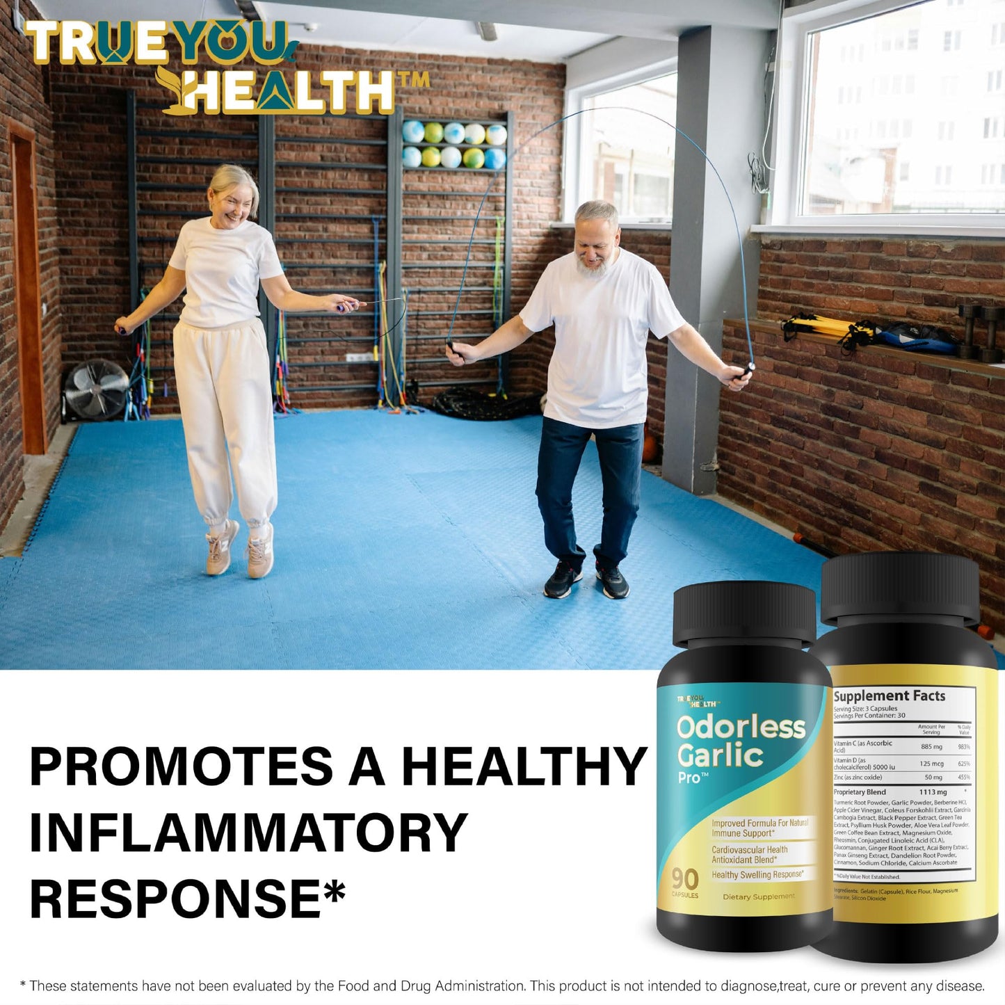 True You Health Odorless Garlic Pro Capsules, 90 Count