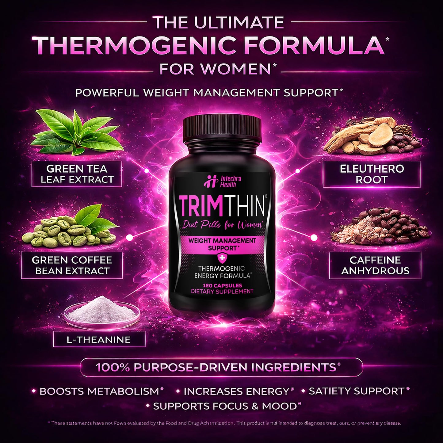 TrimThin Intechra Health Diet Pills for Women Capsules 120