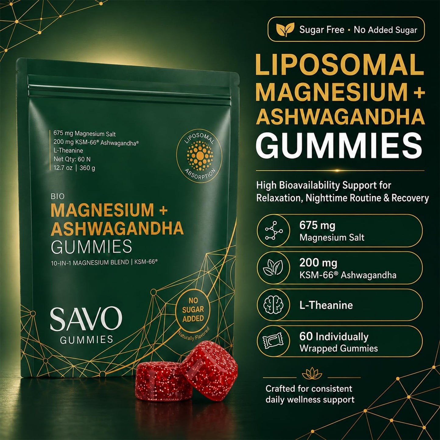 Ovouria SAVO Liposomal Magnesium, 60 Gummies